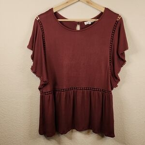 Flowy Ruffle Sleeve Top